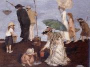 Rupert Bunny Shrimp fishers at Saint-Georges oil